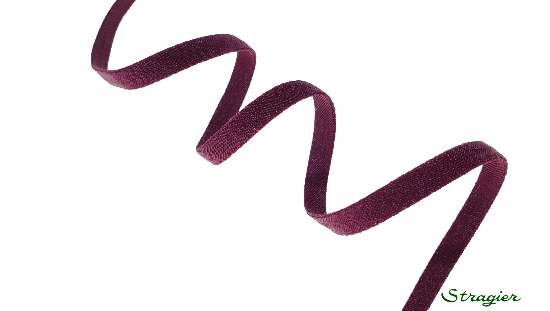 Ruban Satin extensible - uni - Prune - 6 mm