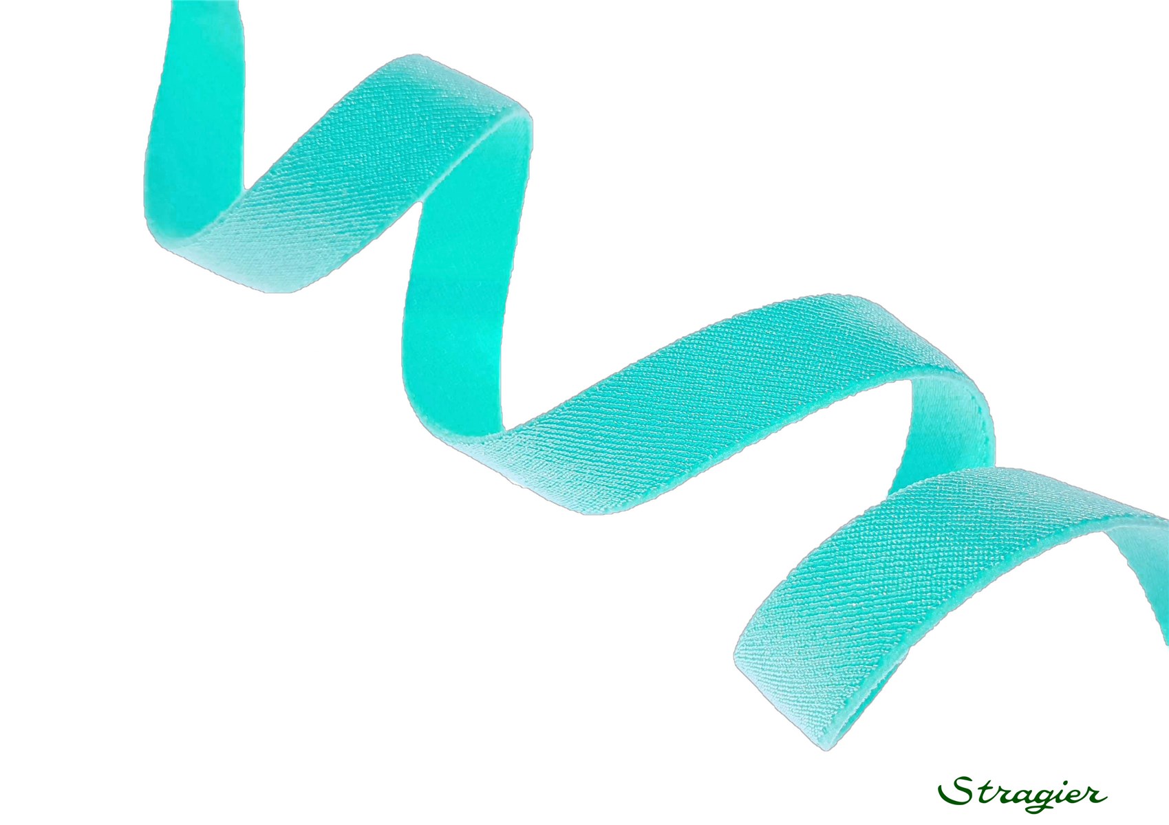 Ruban Satin extensible - uni - Turquoise Clair - 10 mm