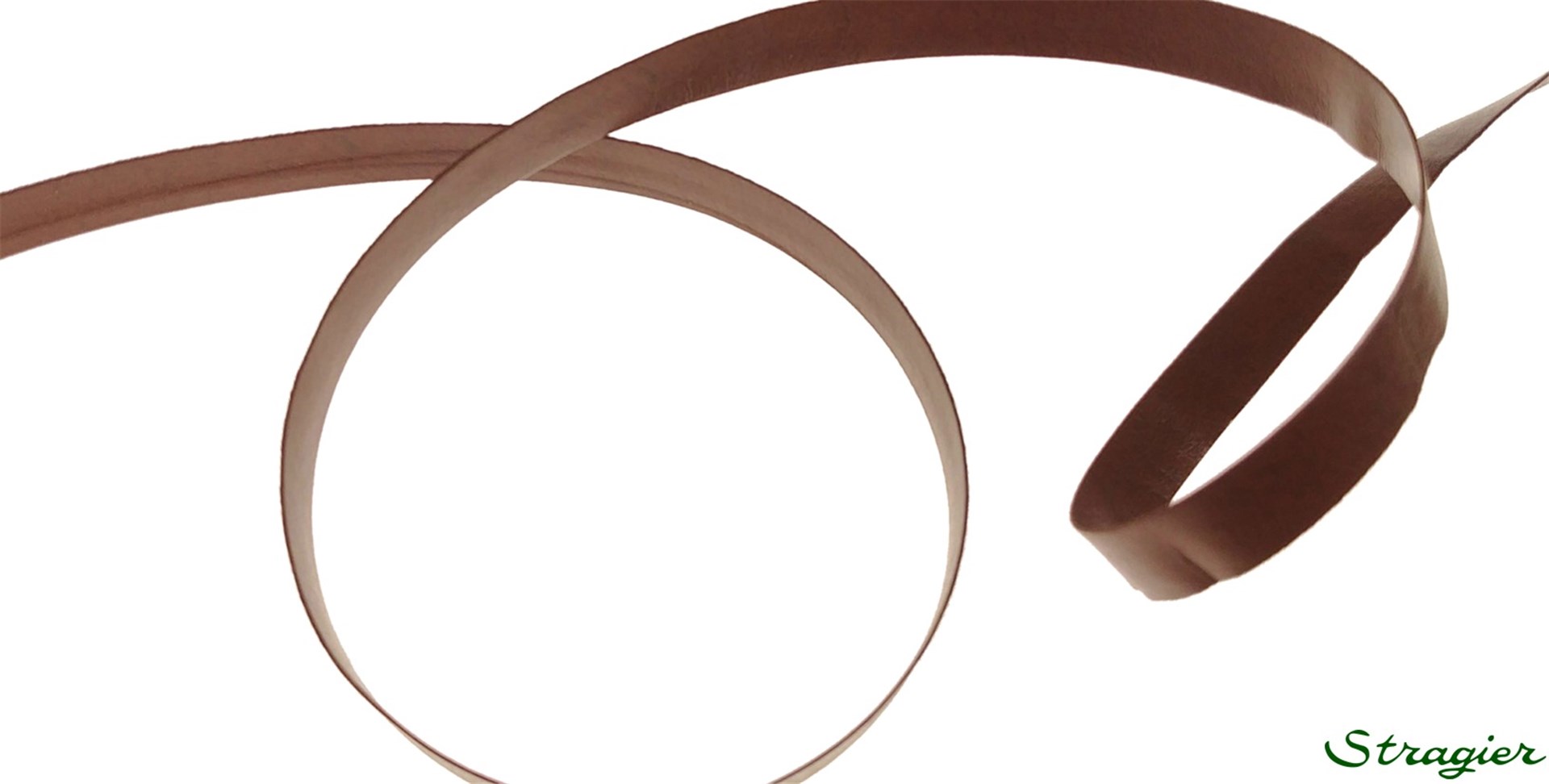 Lacette Simili-Cuir - Uni - 22 Chocolat - 10 mm