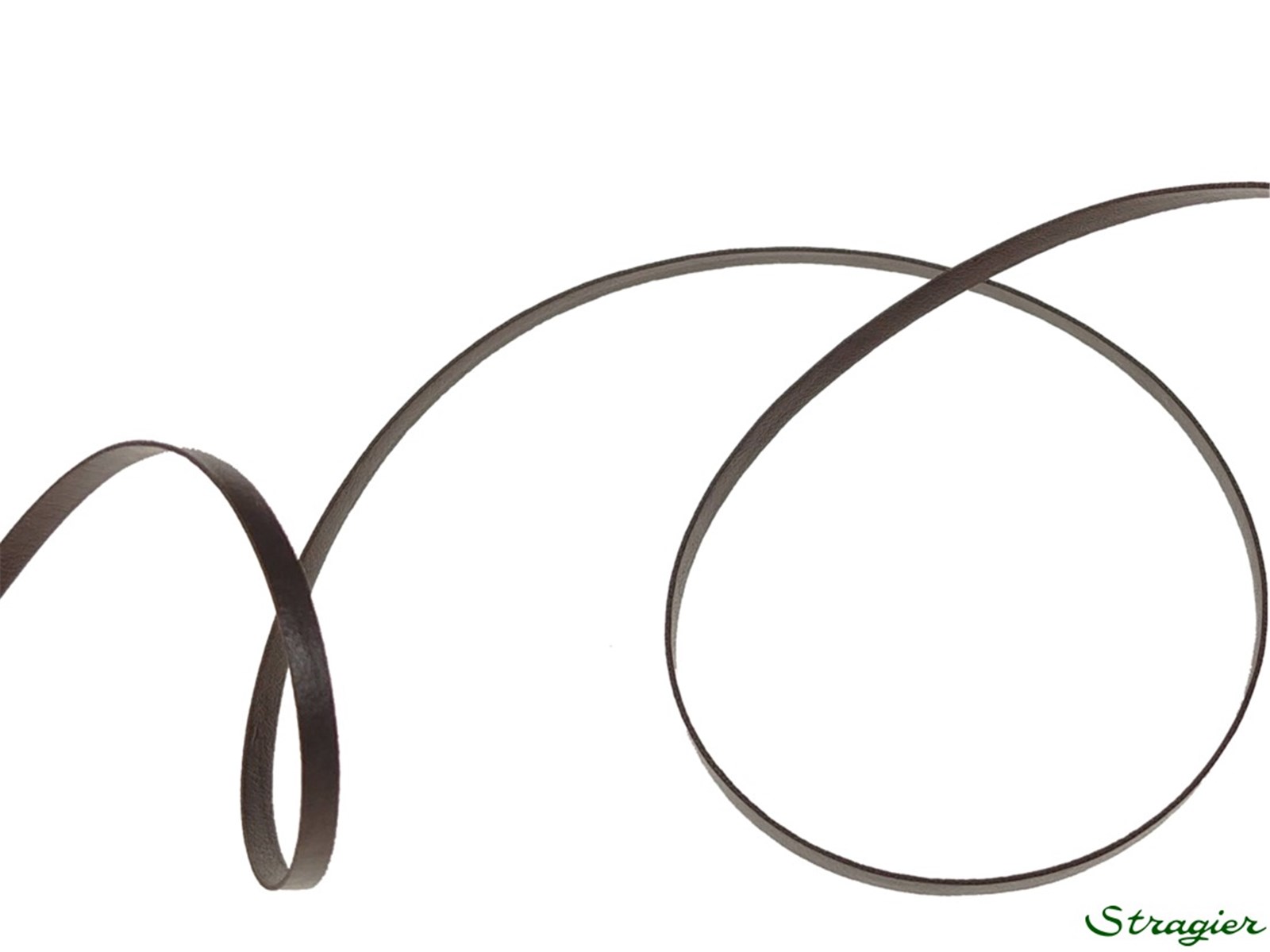 Lacette Simili-Cuir - Uni - 5 Café - 3 mm