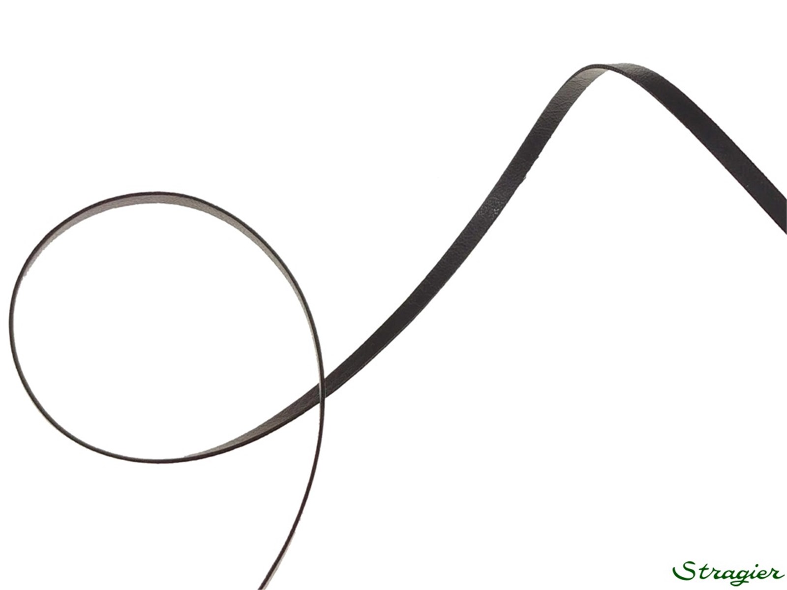 Faux Leather Trim - Plain - 4 Noir - 3 mm