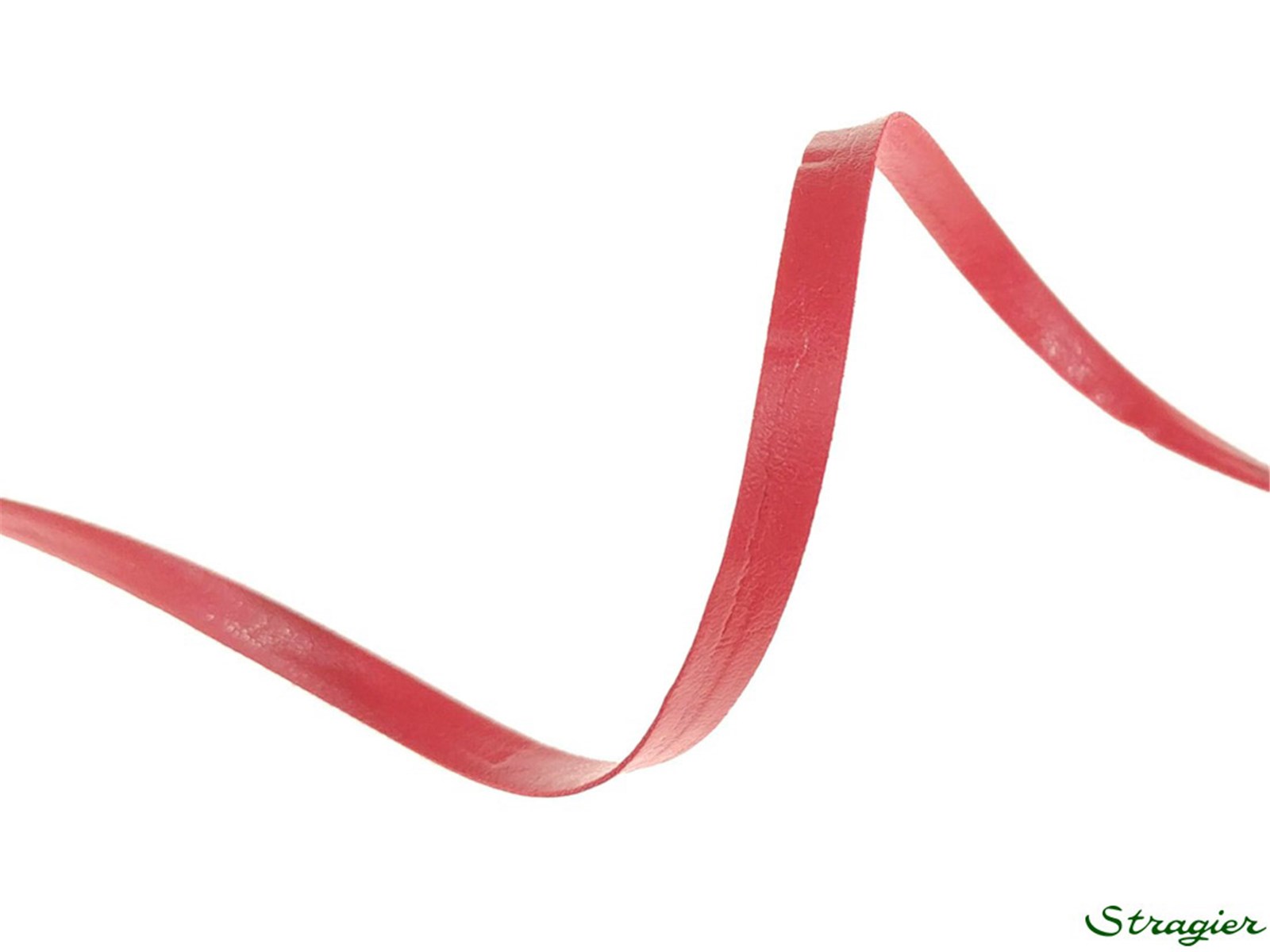 Lacette Simili-Cuir - Uni - 10 Rouge - 5 mm