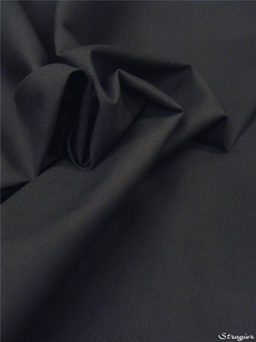 Popeline extensible - Uni - Noir