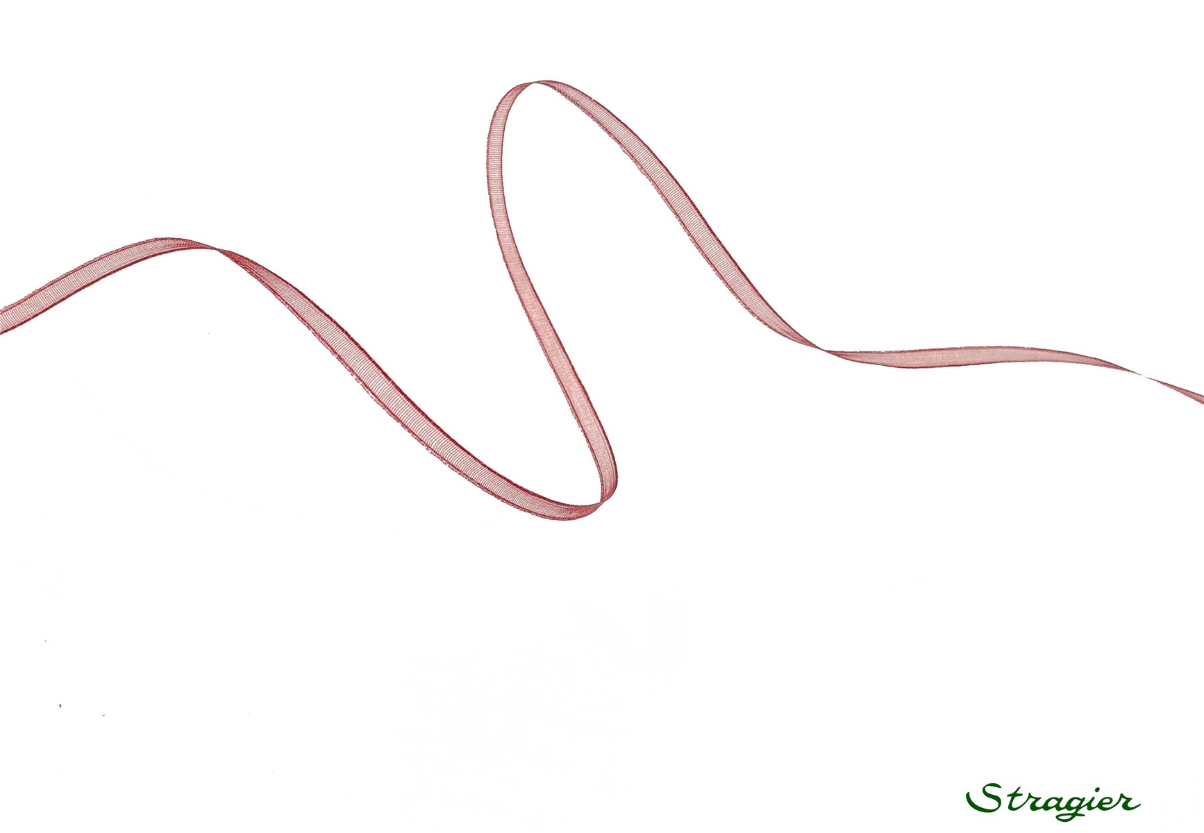 Organza Ribbon - Plain - Bordeaux - 3 mm