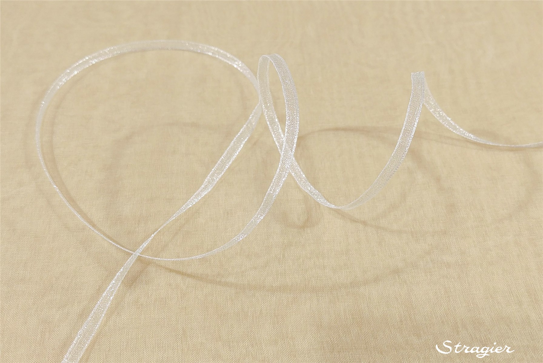 Ruban Mousseline - Uni - Blanc - 3 mm