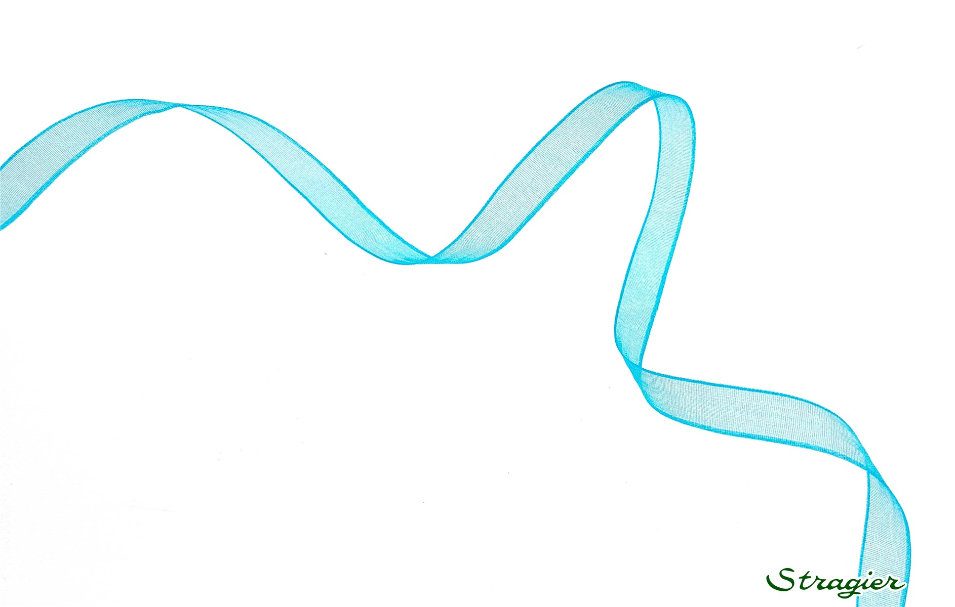 Ruban Mousseline - Uni - Turquoise - 6 mm