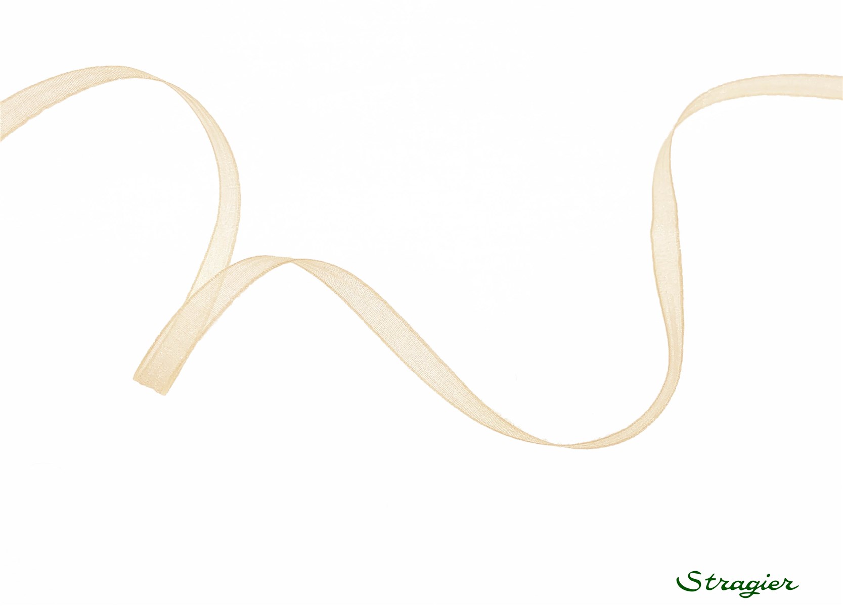 Ruban Mousseline - Uni - Paille - 6 mm