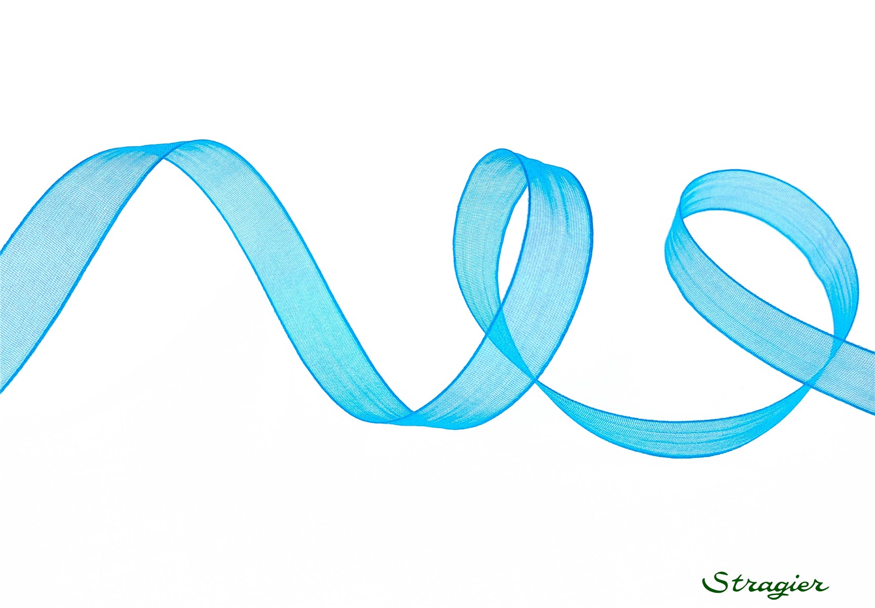 Organza Ribbon - Plain - Turquoise - 10 mm