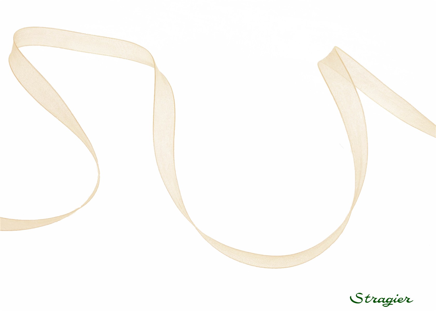 Organza Ribbon - Plain - Paille - 10 mm
