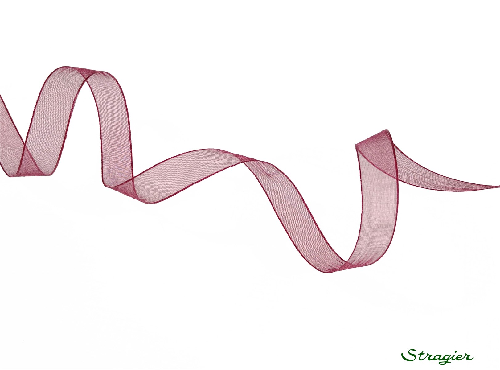 Organza Ribbon - Plain - Bourgogne - 10 mm