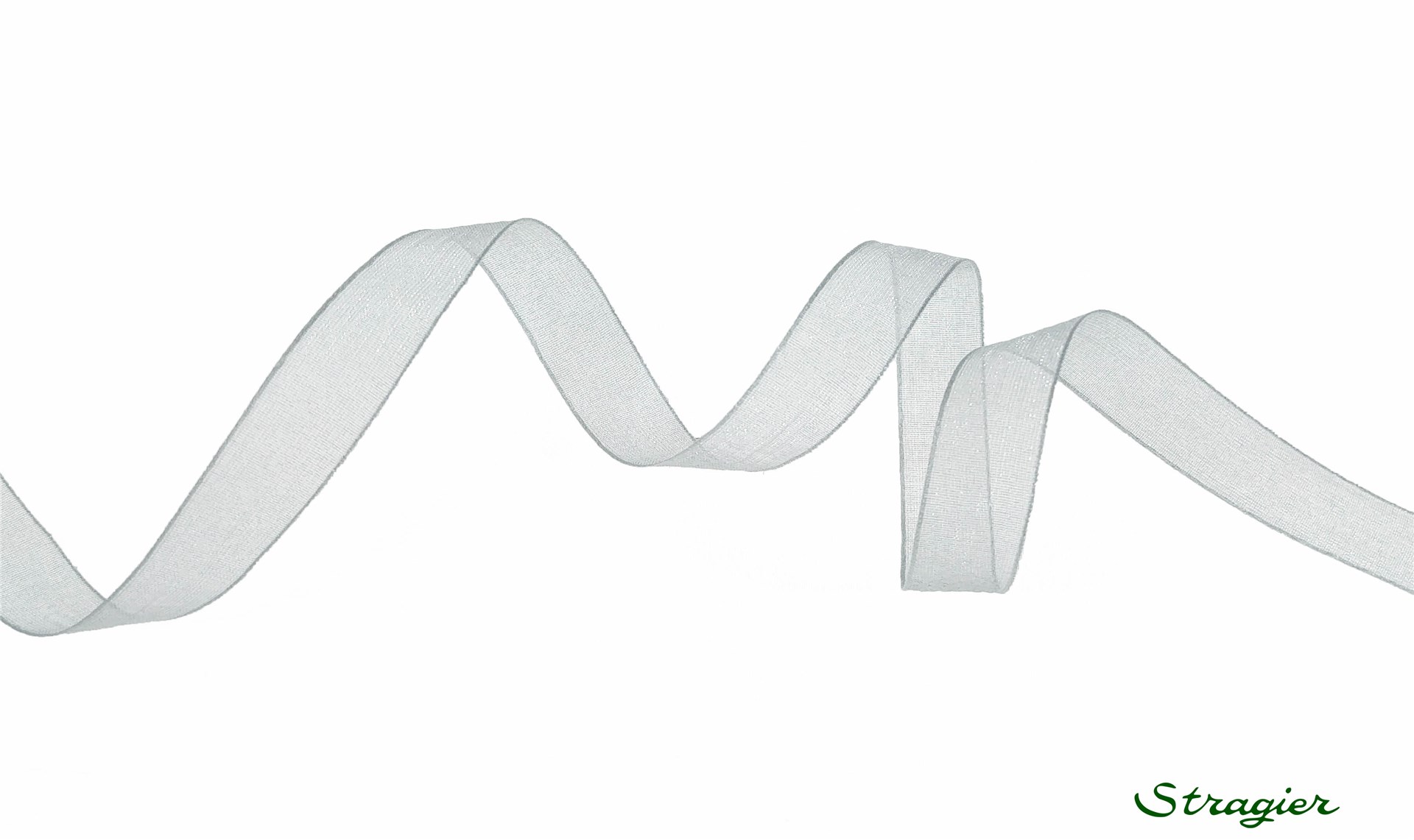 Organza Ribbon - Plain - Gris Clair - 10 mm
