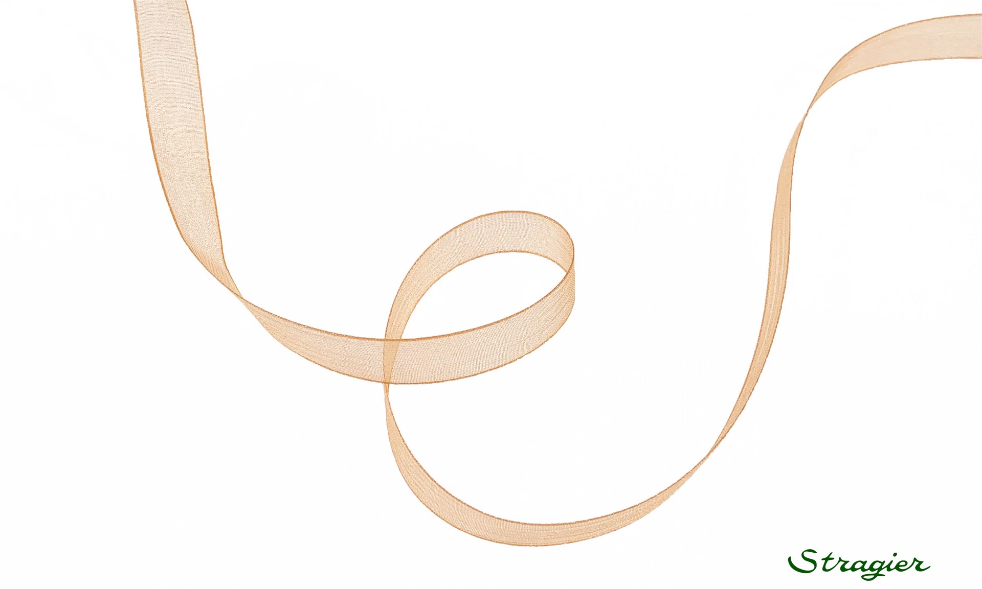 Organza Ribbon - Plain - Peche - 10 mm
