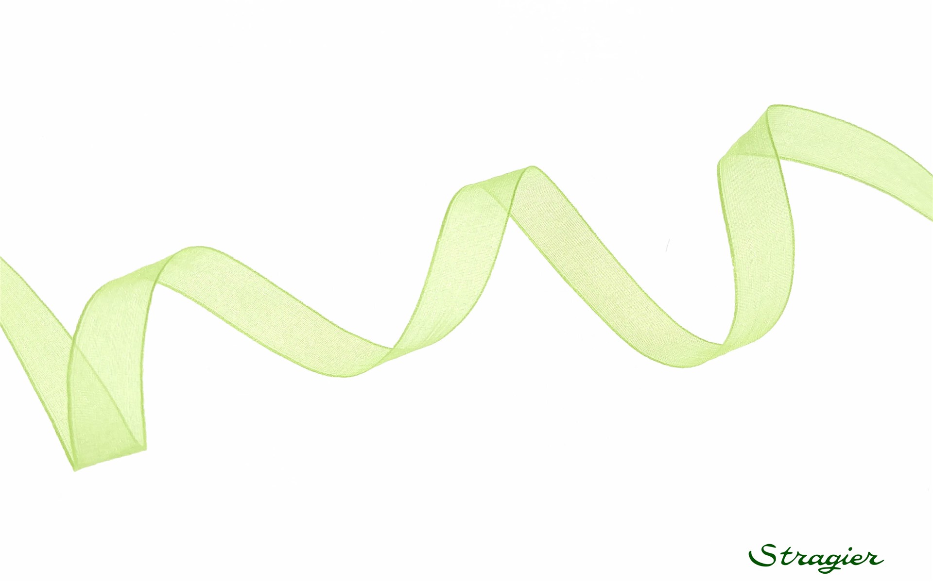 Organza Ribbon - Plain - Lime - 10 mm