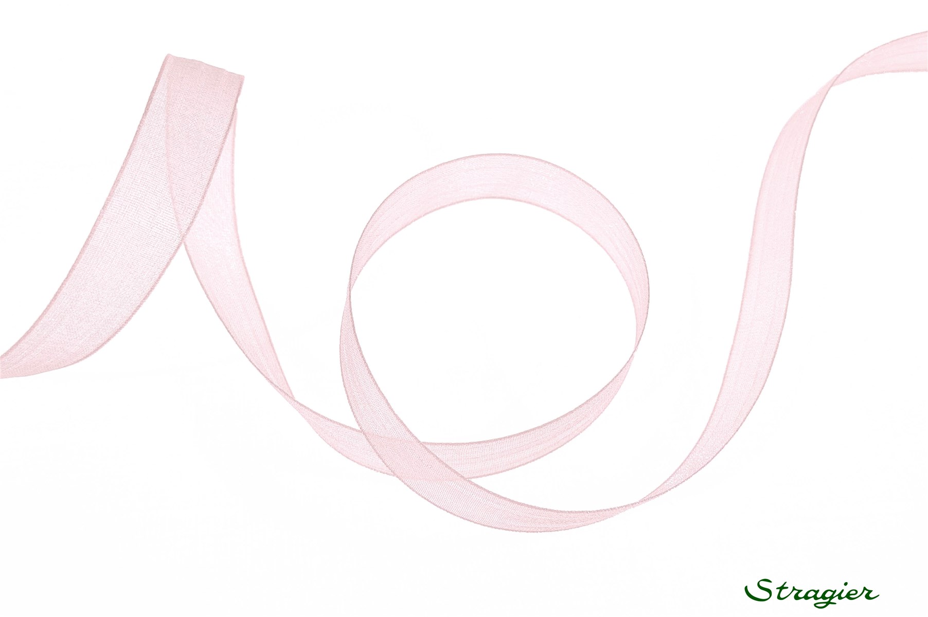 Ruban Mousseline - Uni - Rose - 10 mm