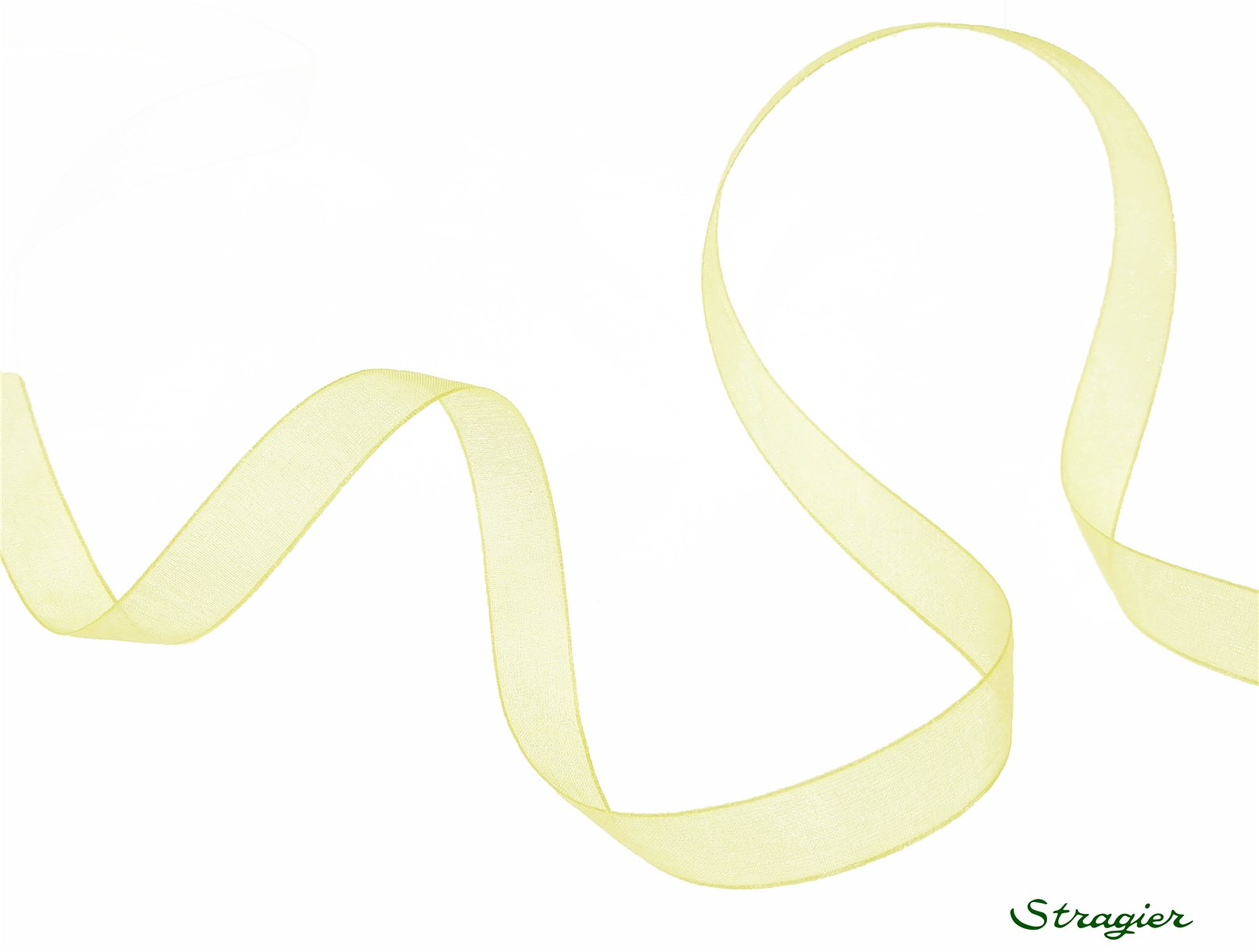 Organza Ribbon - Plain - Jaune - 10 mm