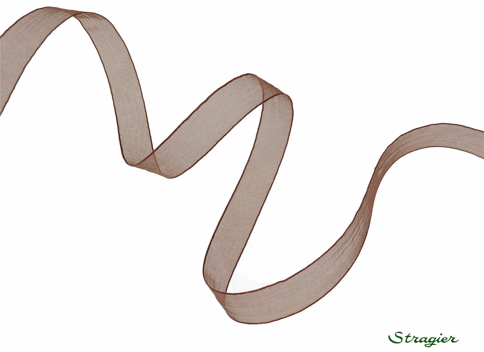 Organza Ribbon - Plain - Café - 10 mm