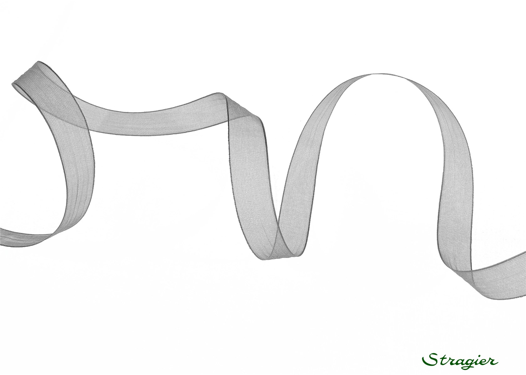 Organza Ribbon - Plain - Gris Argent - 10 mm