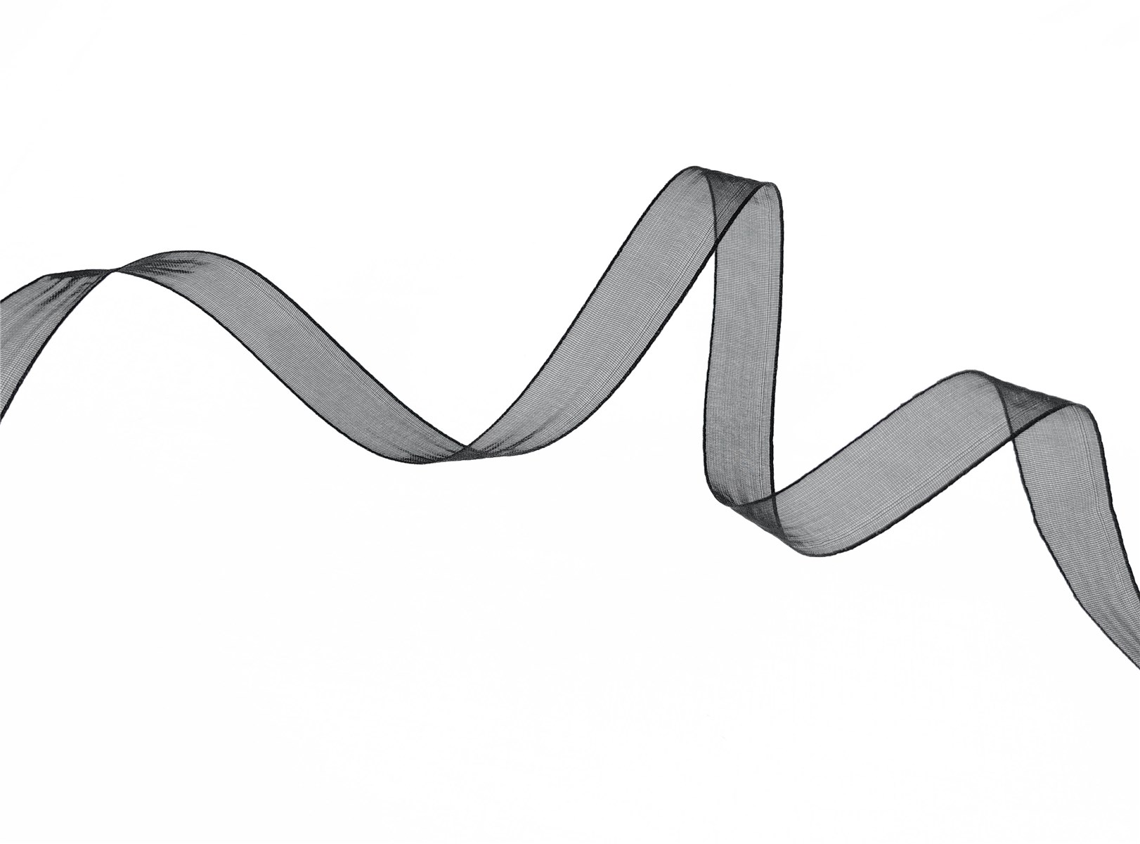 Organza Ribbon - Plain - Noir - 10 mm