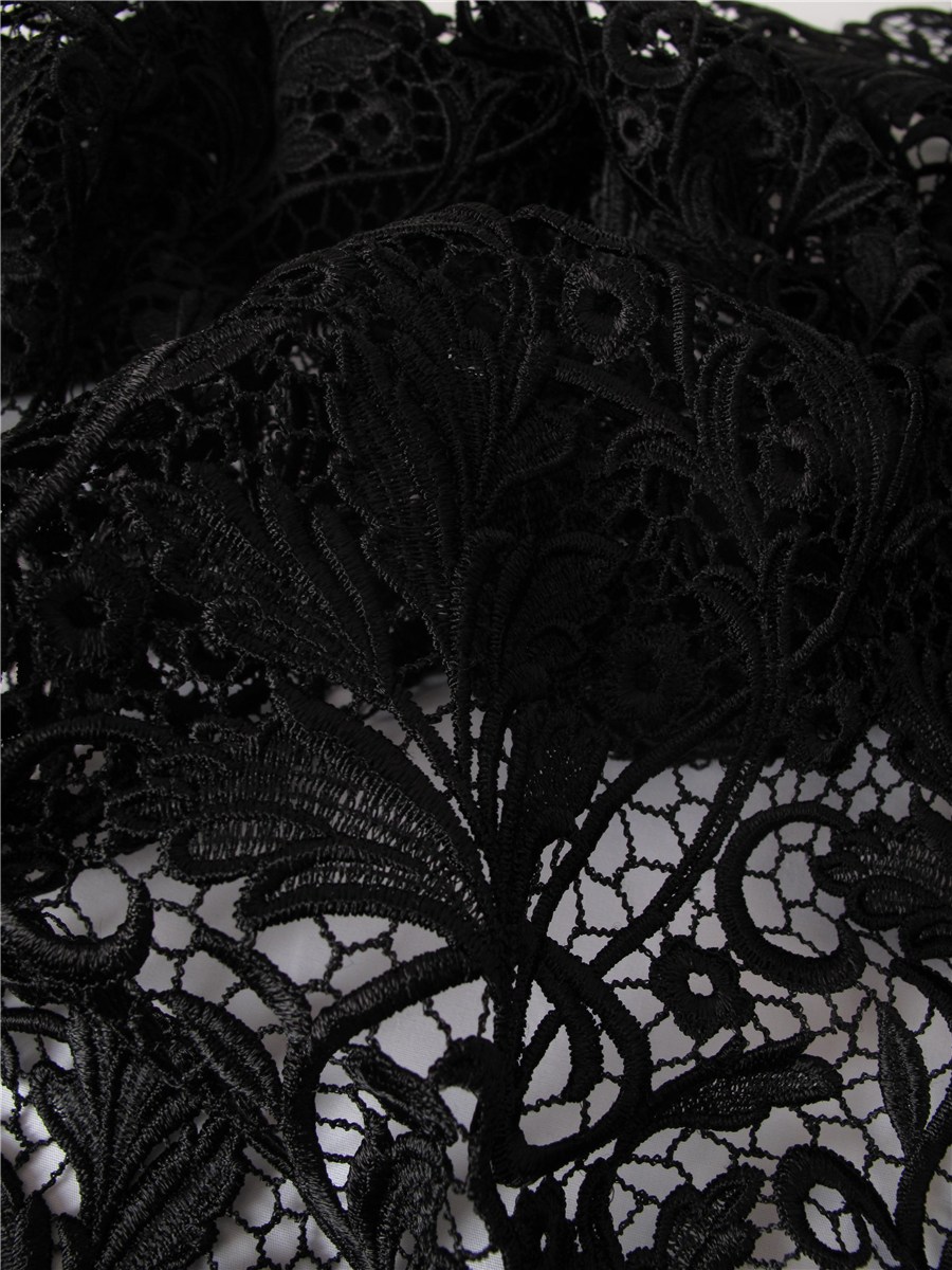 Guipure - Magnoli - Noir - 90 cm