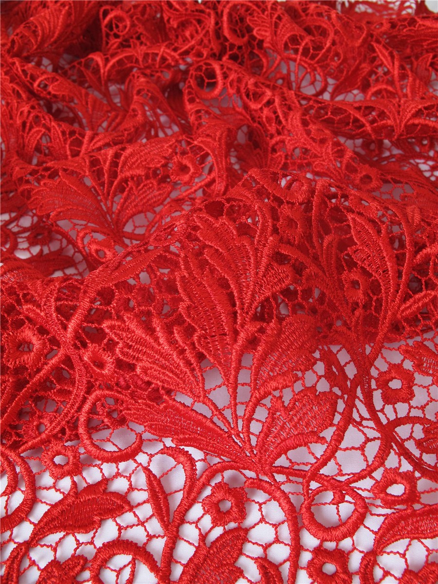 Guipure Lace - Magnoli - Rouge - 90 cm
