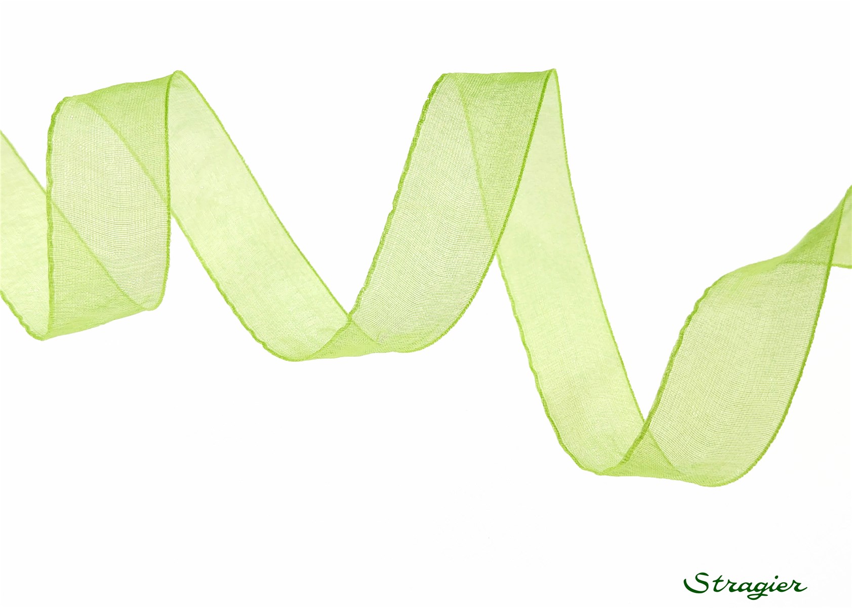 Ruban Mousseline - Uni - Lime - 15 mm