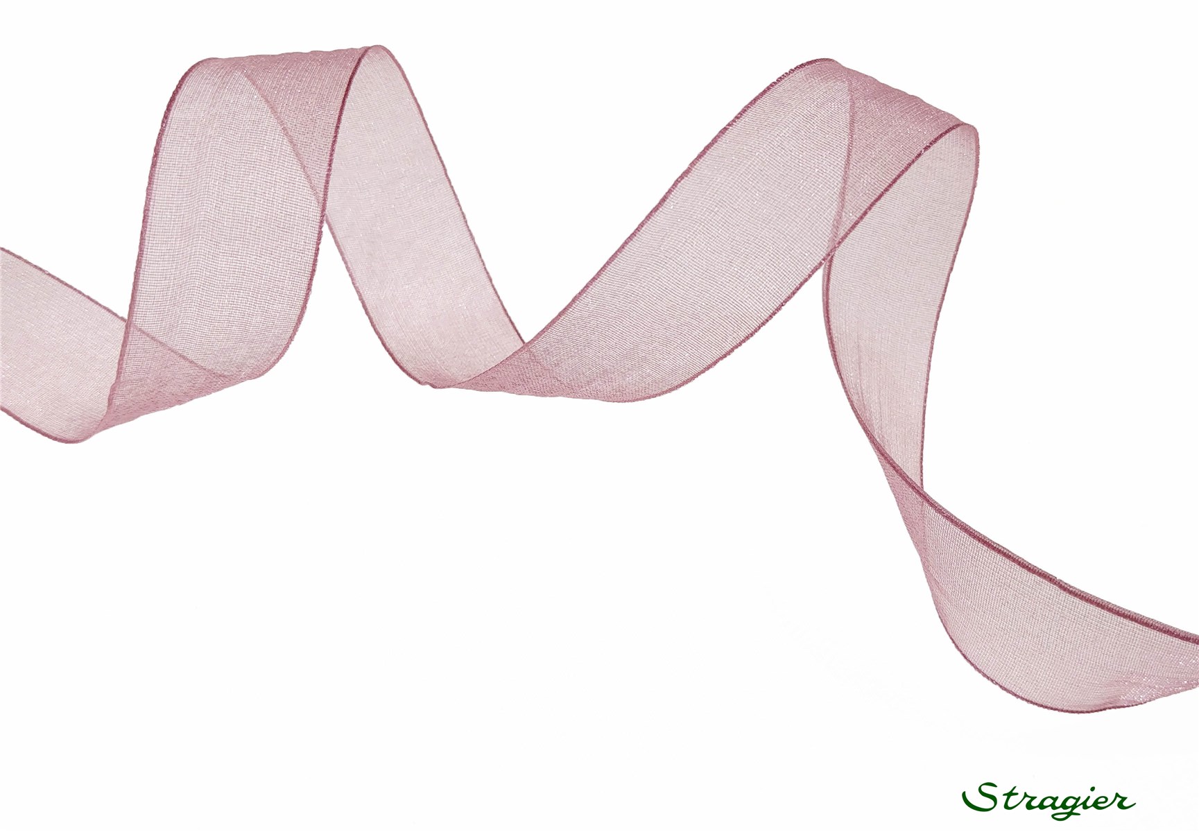 Ruban Mousseline - Uni - Vieux Rose - 15 mm
