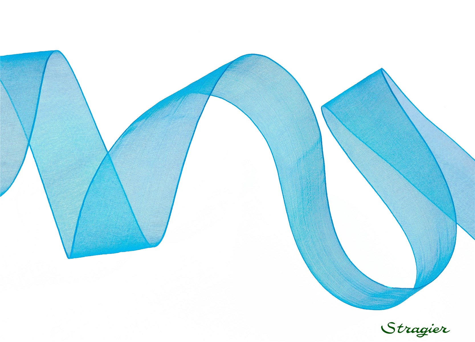 Organza Ribbon - Plain - Turquoise - 25 mm