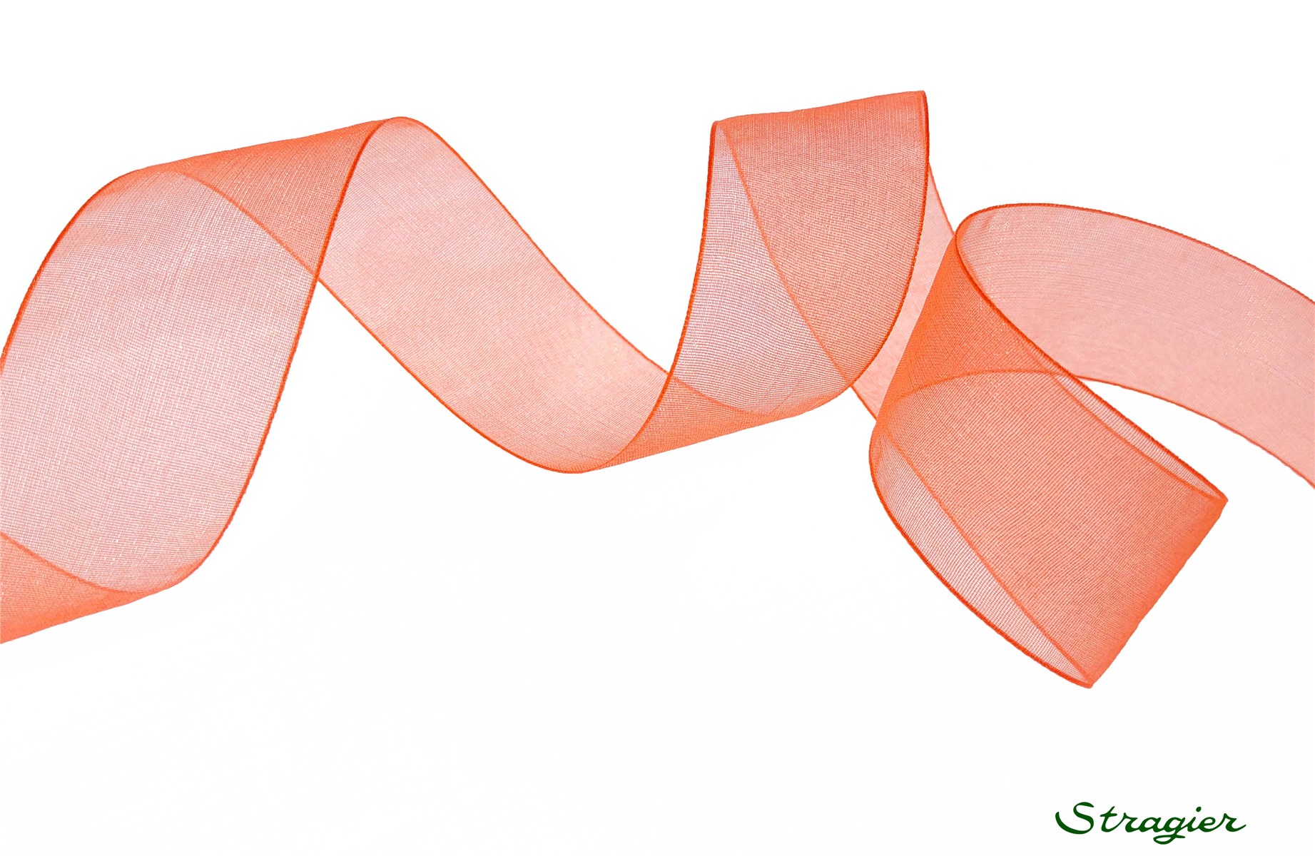 Organza Ribbon - Plain - Corail - 25 mm