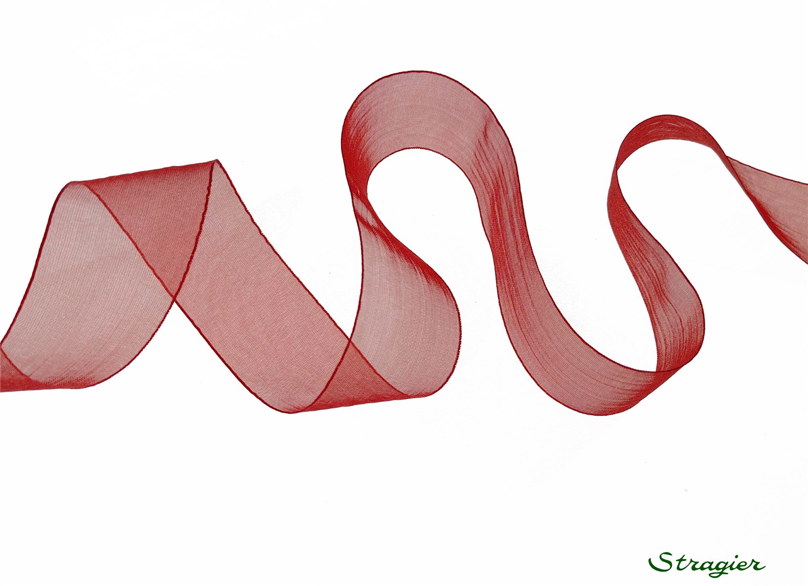 Organza Ribbon - Plain - Bordeaux - 25 mm