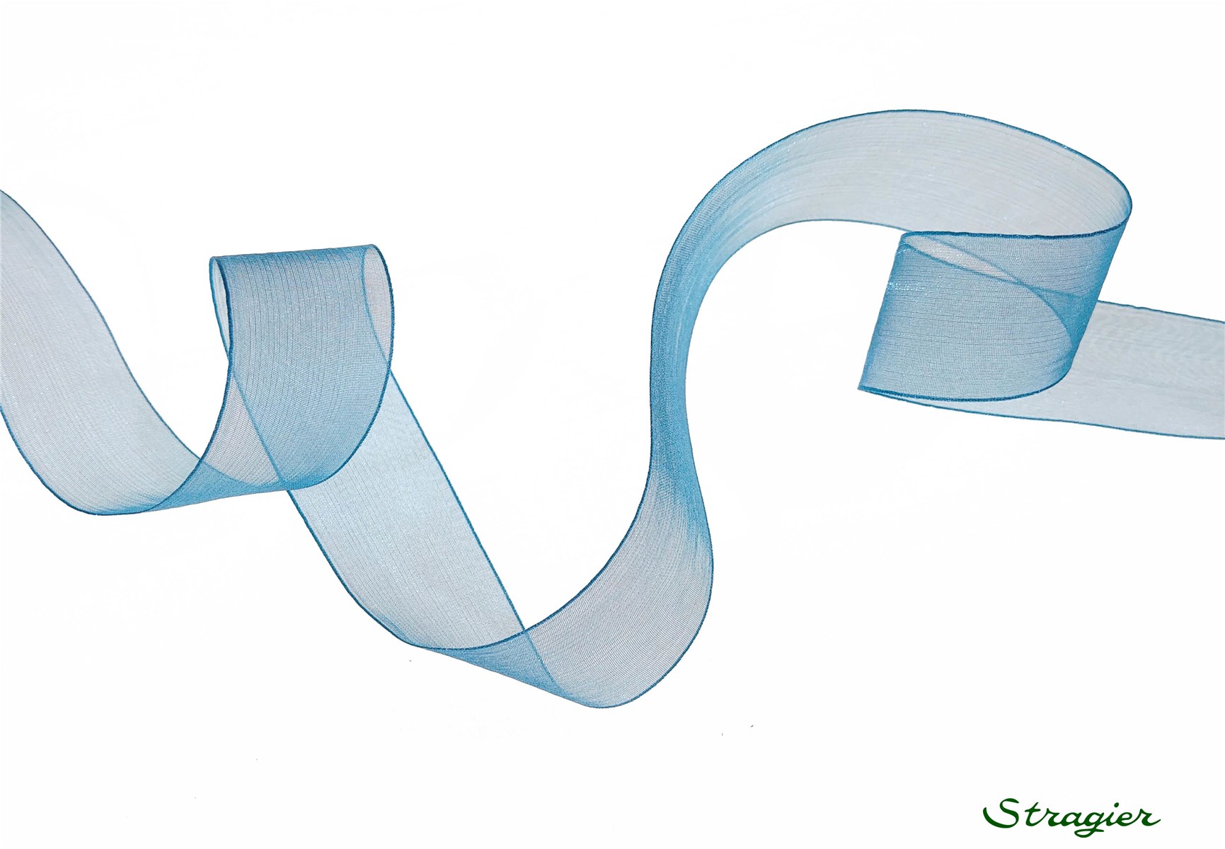 Organza Ribbon - Plain - Bleu Opale - 25 mm