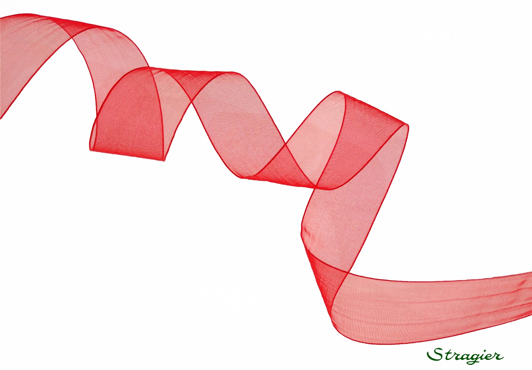 Organza Ribbon - Plain - Rouge - 25 mm