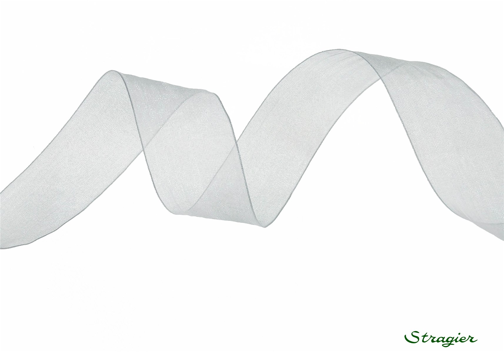 Organza Ribbon - Plain - Gris Clair - 25 mm