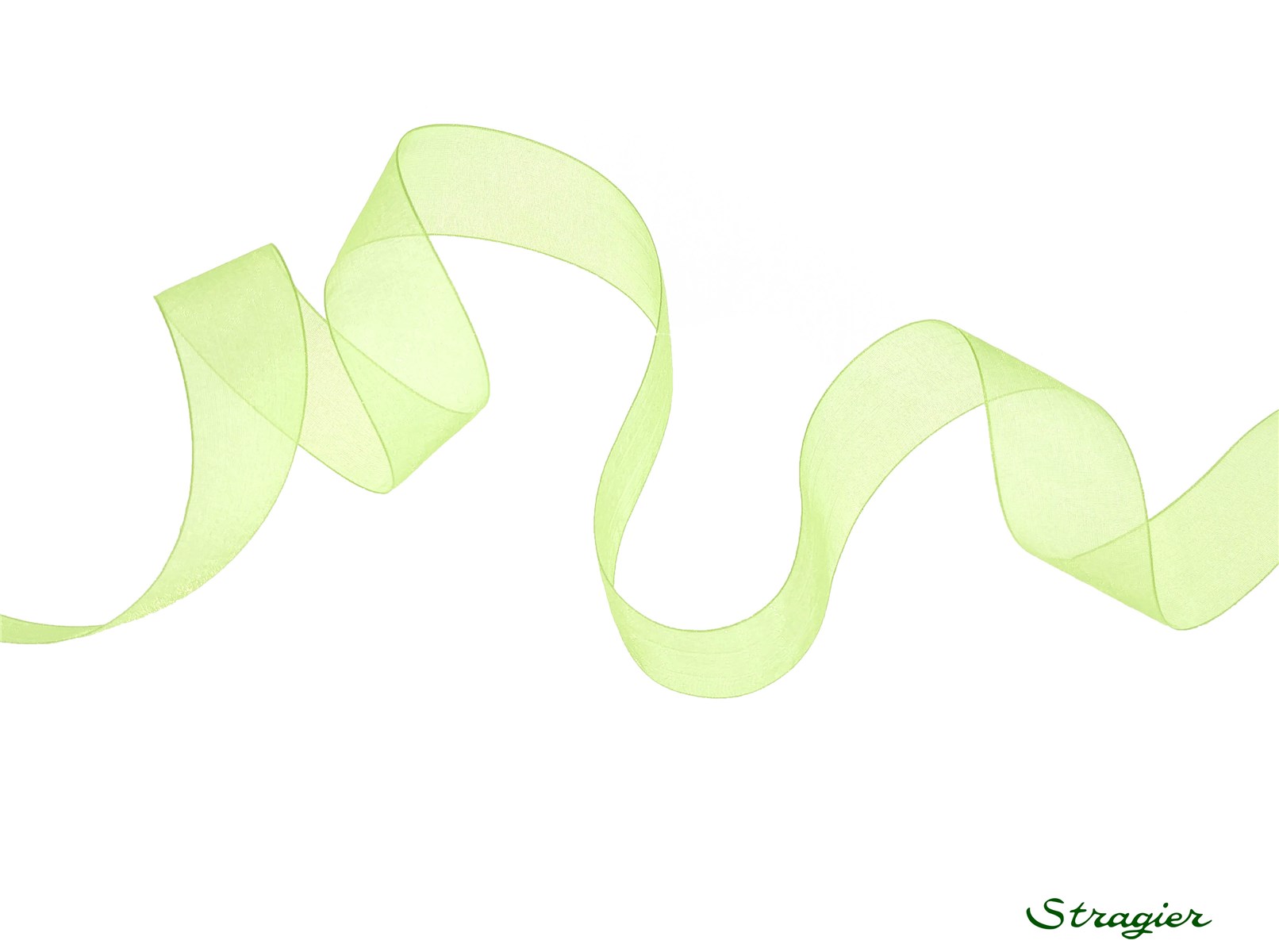 Organza Ribbon - Plain - Lime - 25 mm