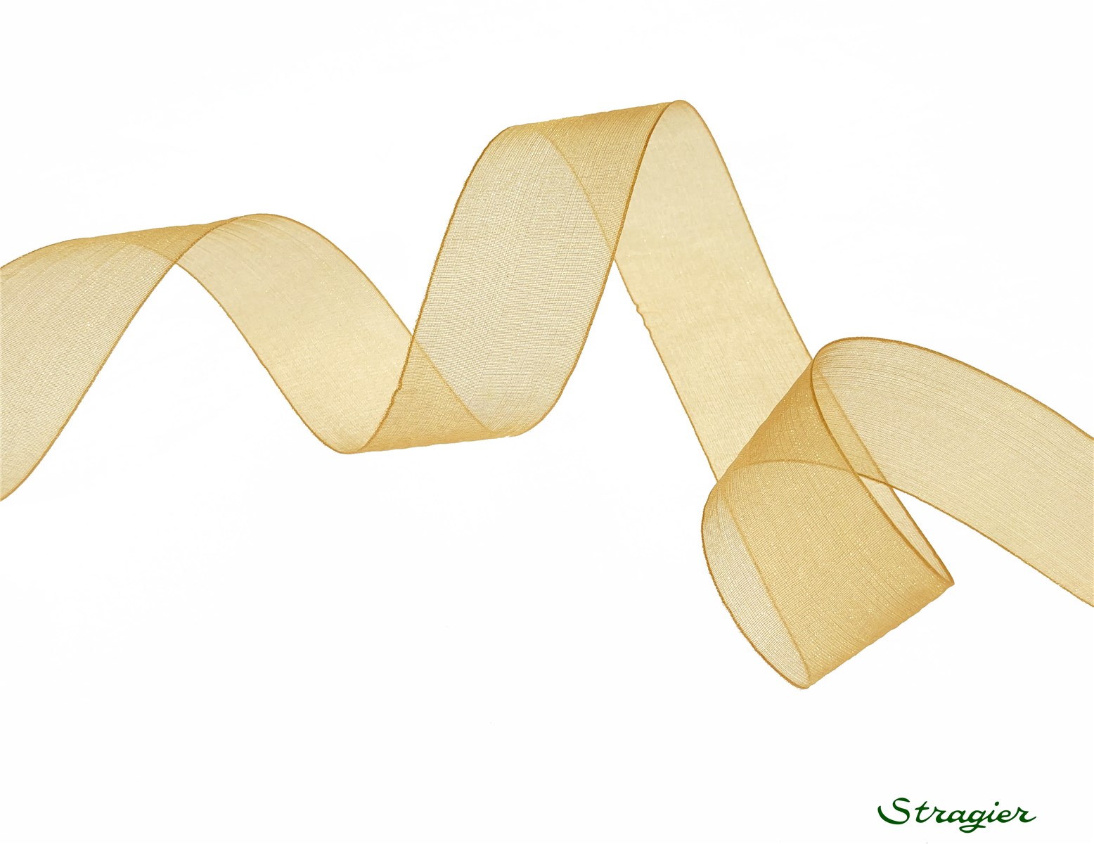Organza Ribbon - Plain - Gold - 25 mm
