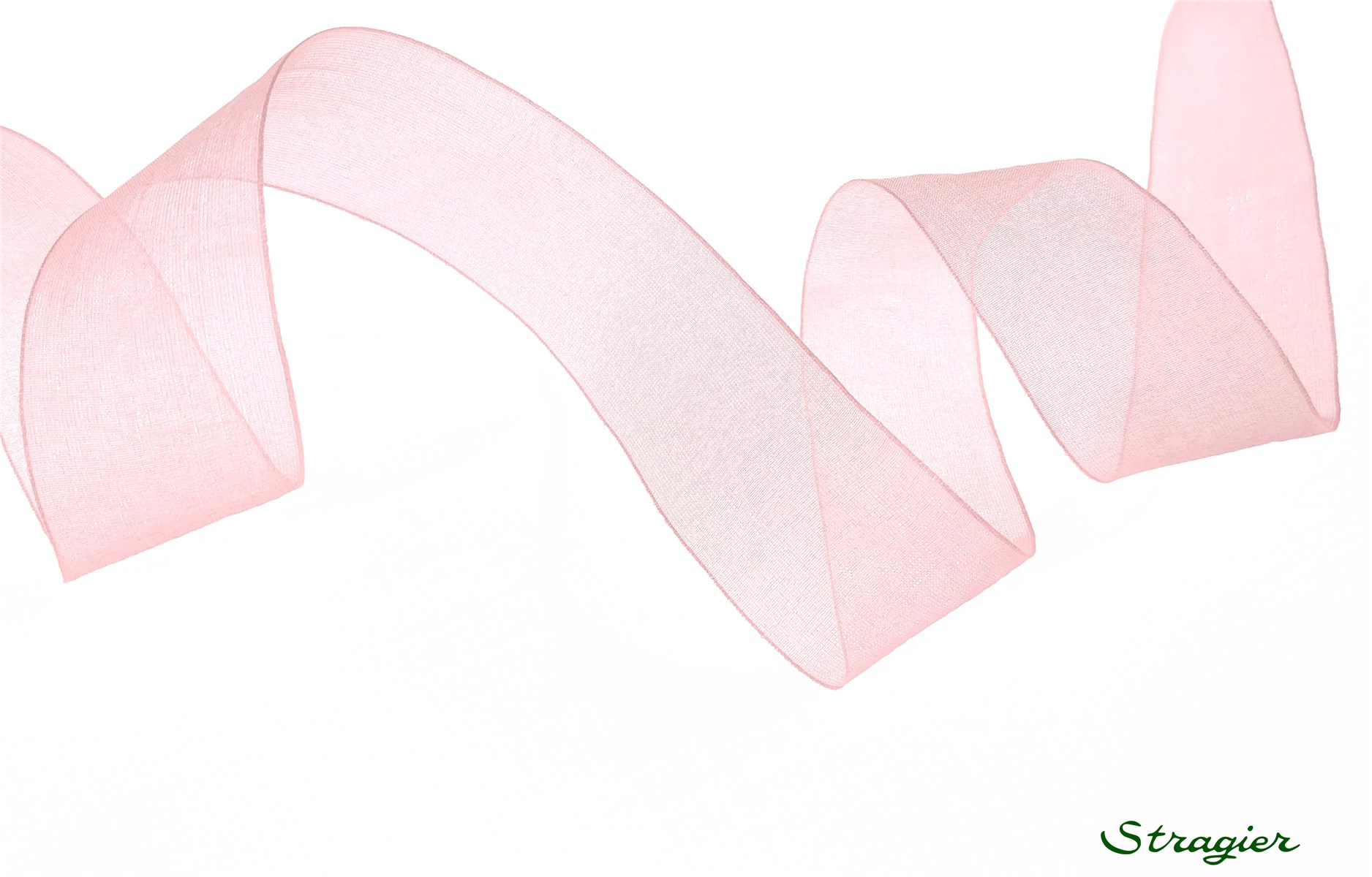 Ruban Mousseline - Uni - Rose - 25 mm