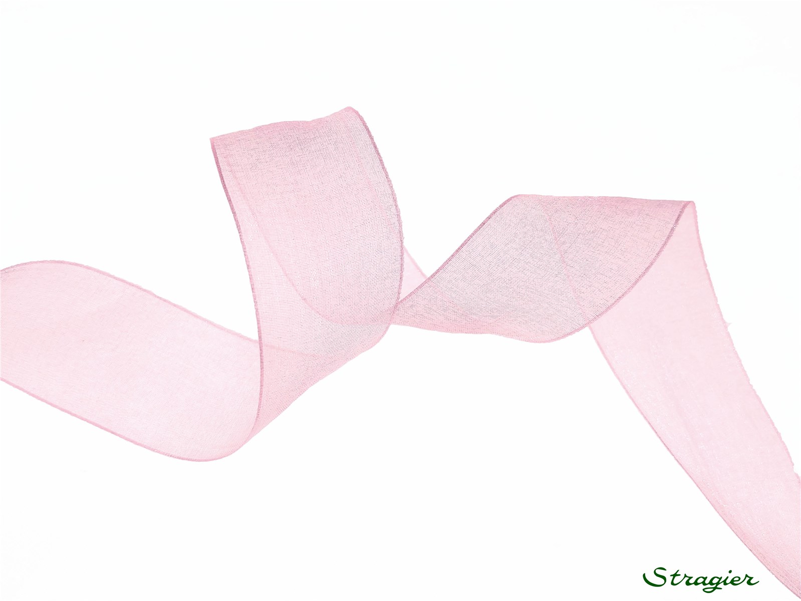 Ruban Mousseline - Uni - Rose Pastel - 25 mm