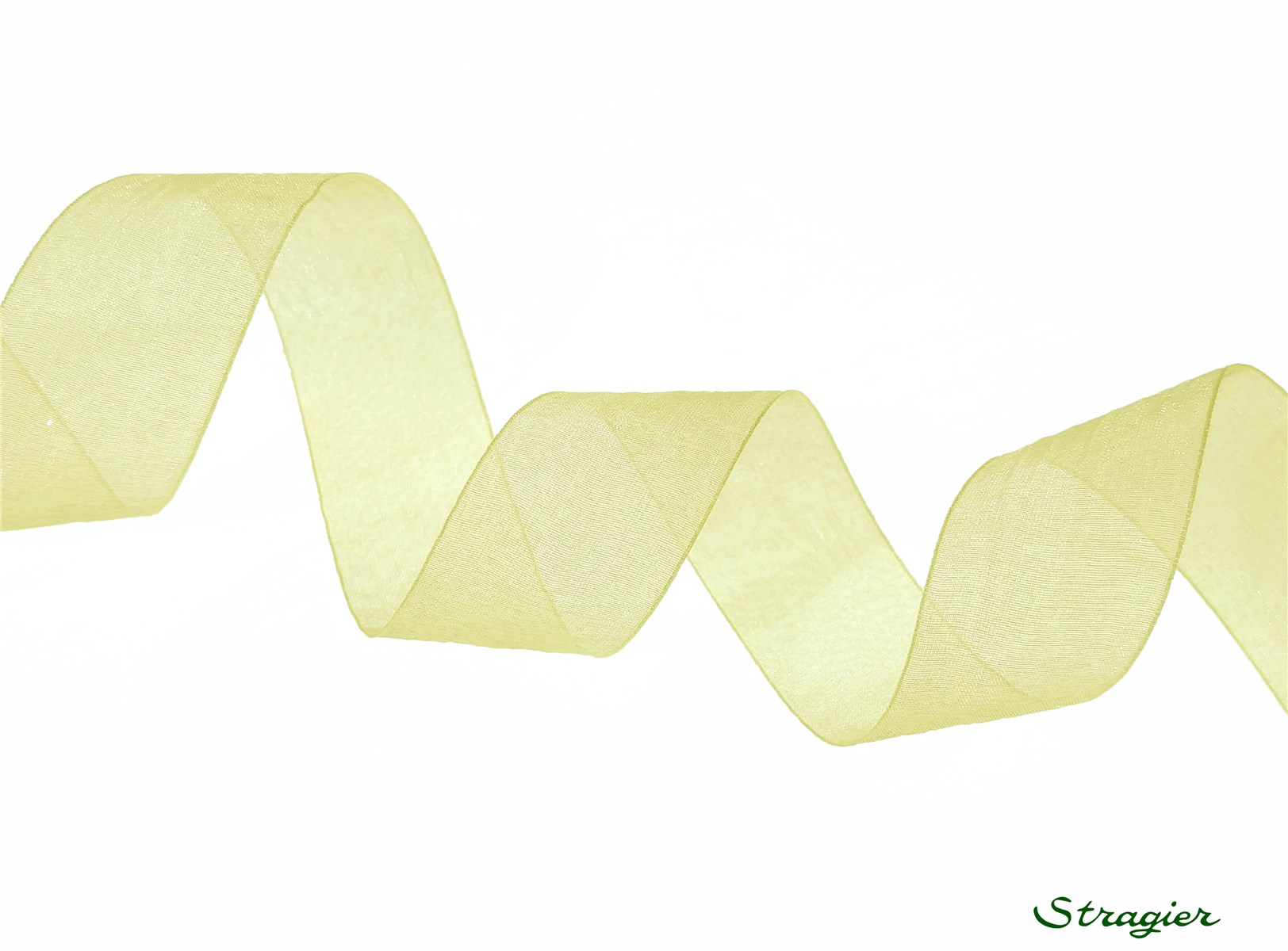 Organza Ribbon - Plain - Jaune - 25 mm