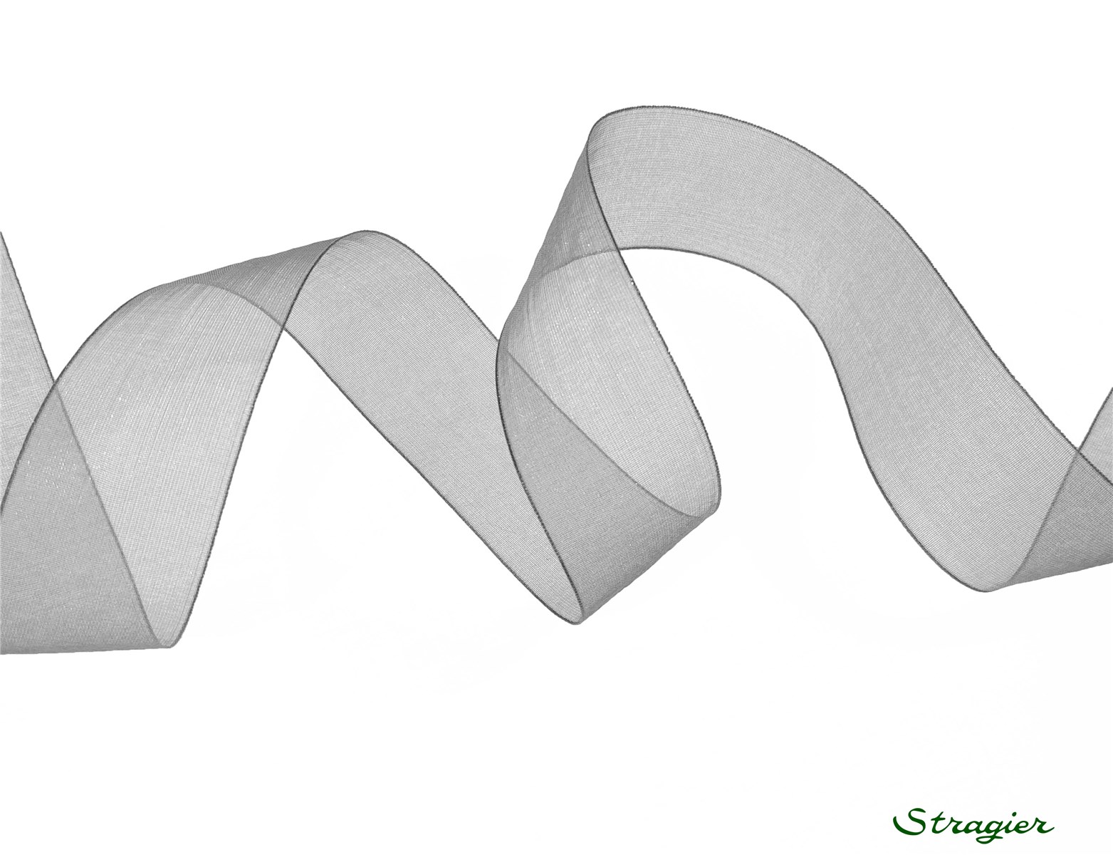 Organza Ribbon - Plain - Gris Argent - 25 mm