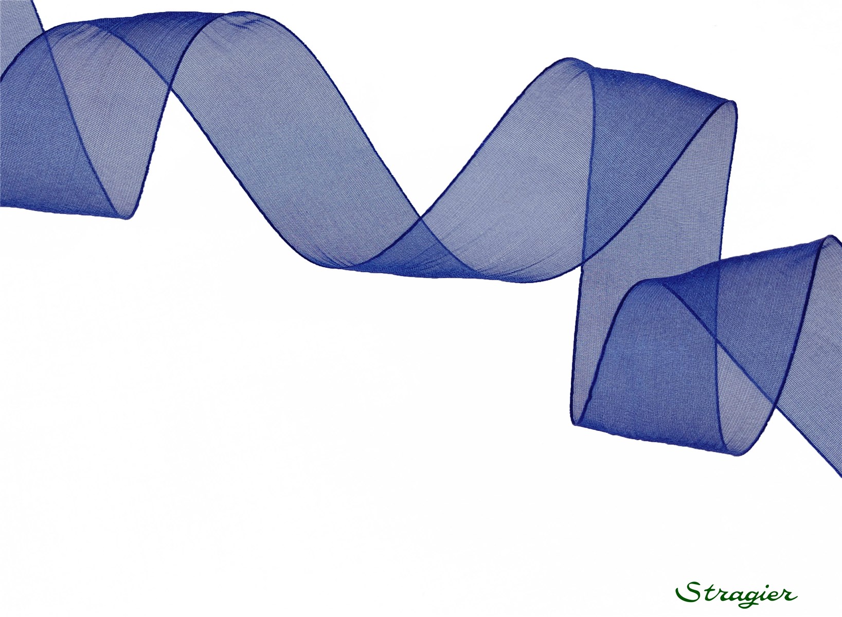 Organza Ribbon - Plain - Bleu - 25 mm