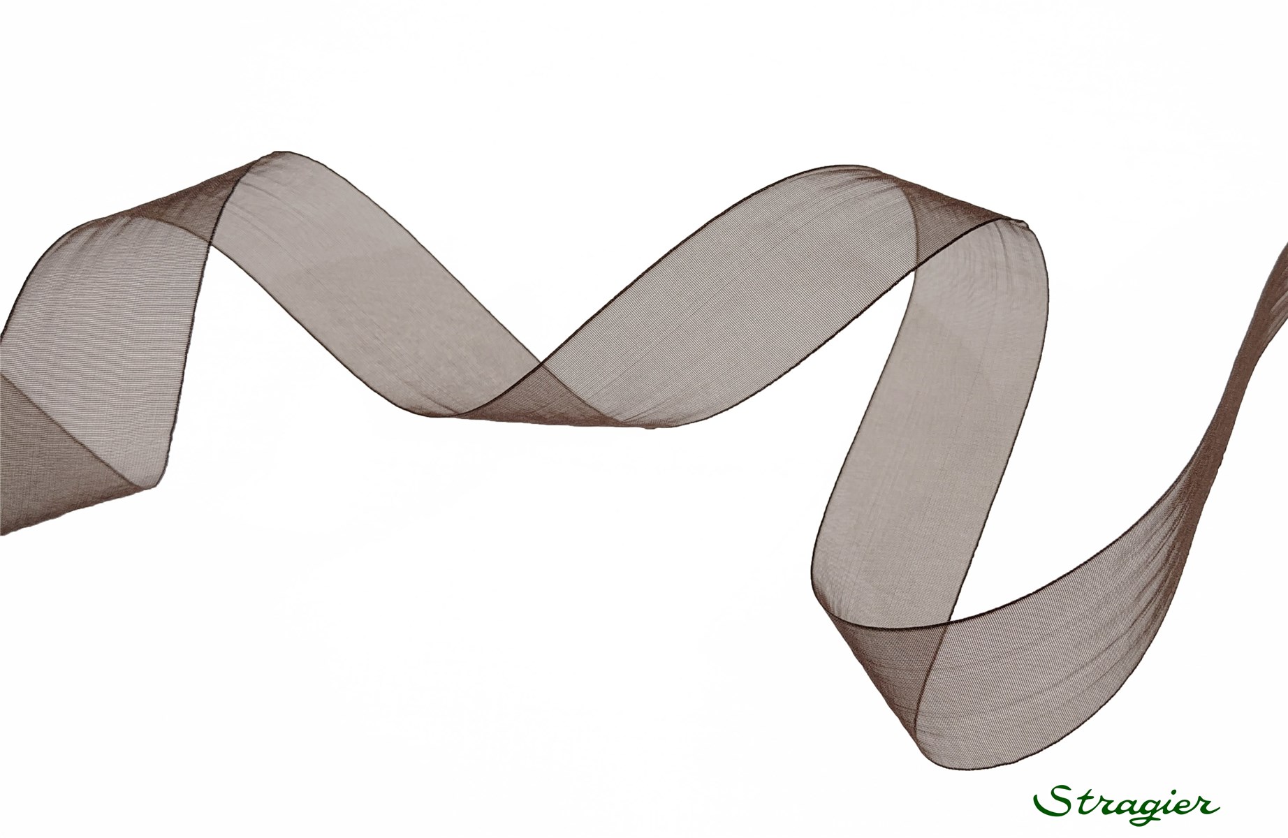 Organza Ribbon - Plain - Brun Foncé - 25 mm