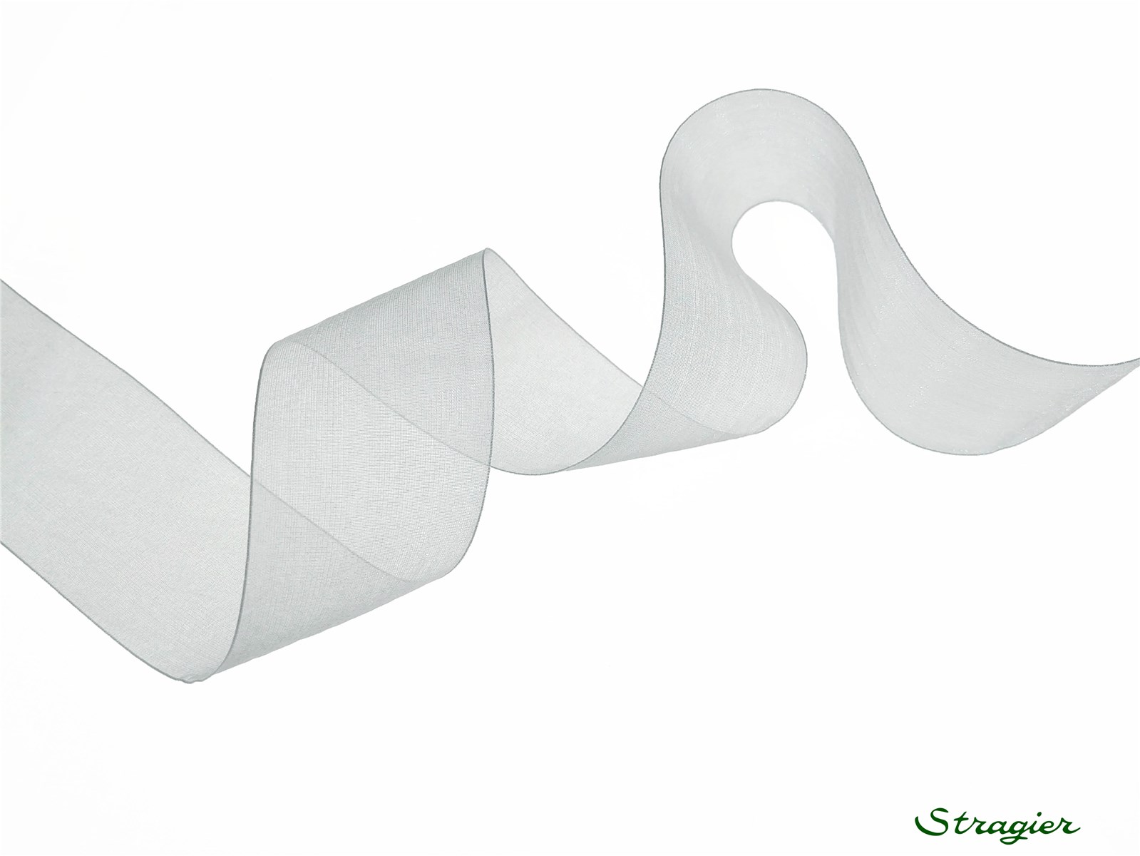 Ruban Mousseline - Uni - Gris Clair - 38 mm