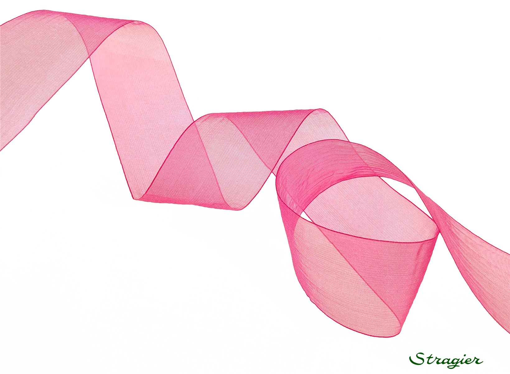Ruban Mousseline - Uni - Fuchsia - 38 mm
