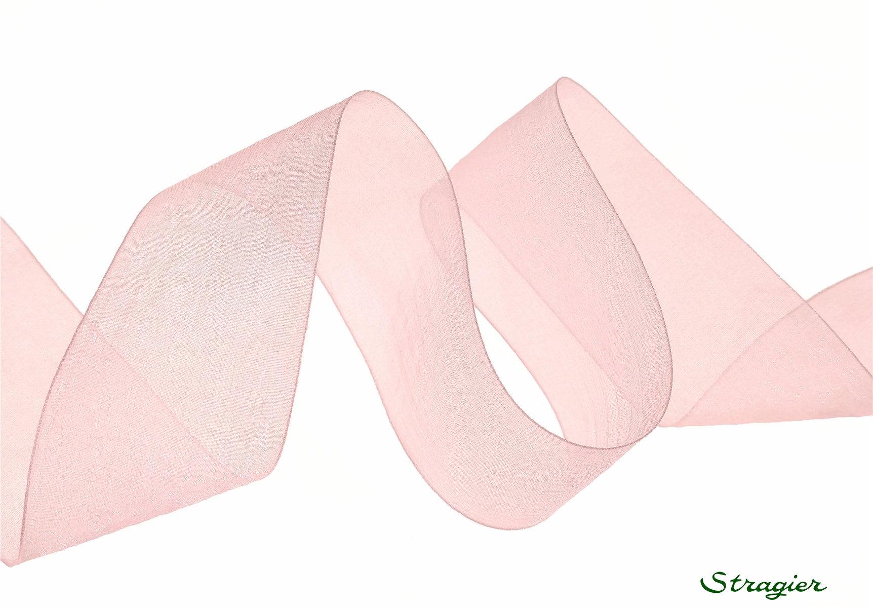 Ruban Mousseline - Uni - Rose Pastel - 38 mm