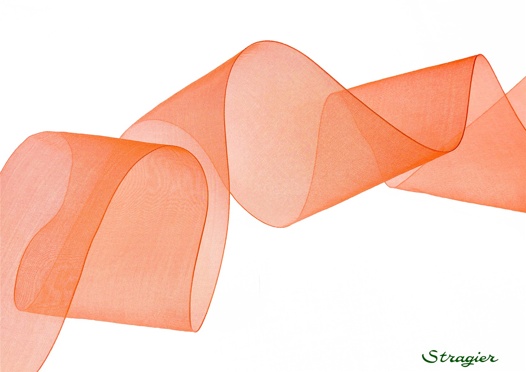 Ruban Mousseline - Uni - Corail - 66 mm