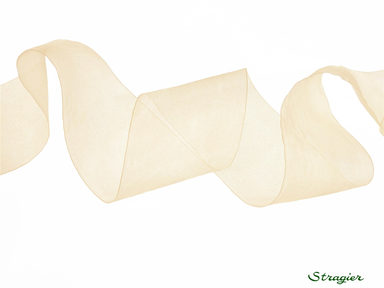 Ruban Mousseline - Uni - Paille - 66 mm