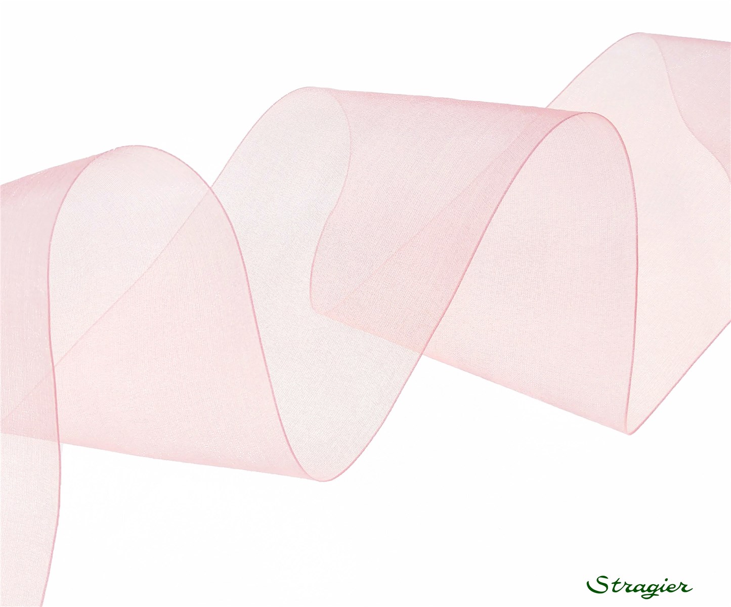 Ruban Mousseline - Uni - Rose - 66 mm
