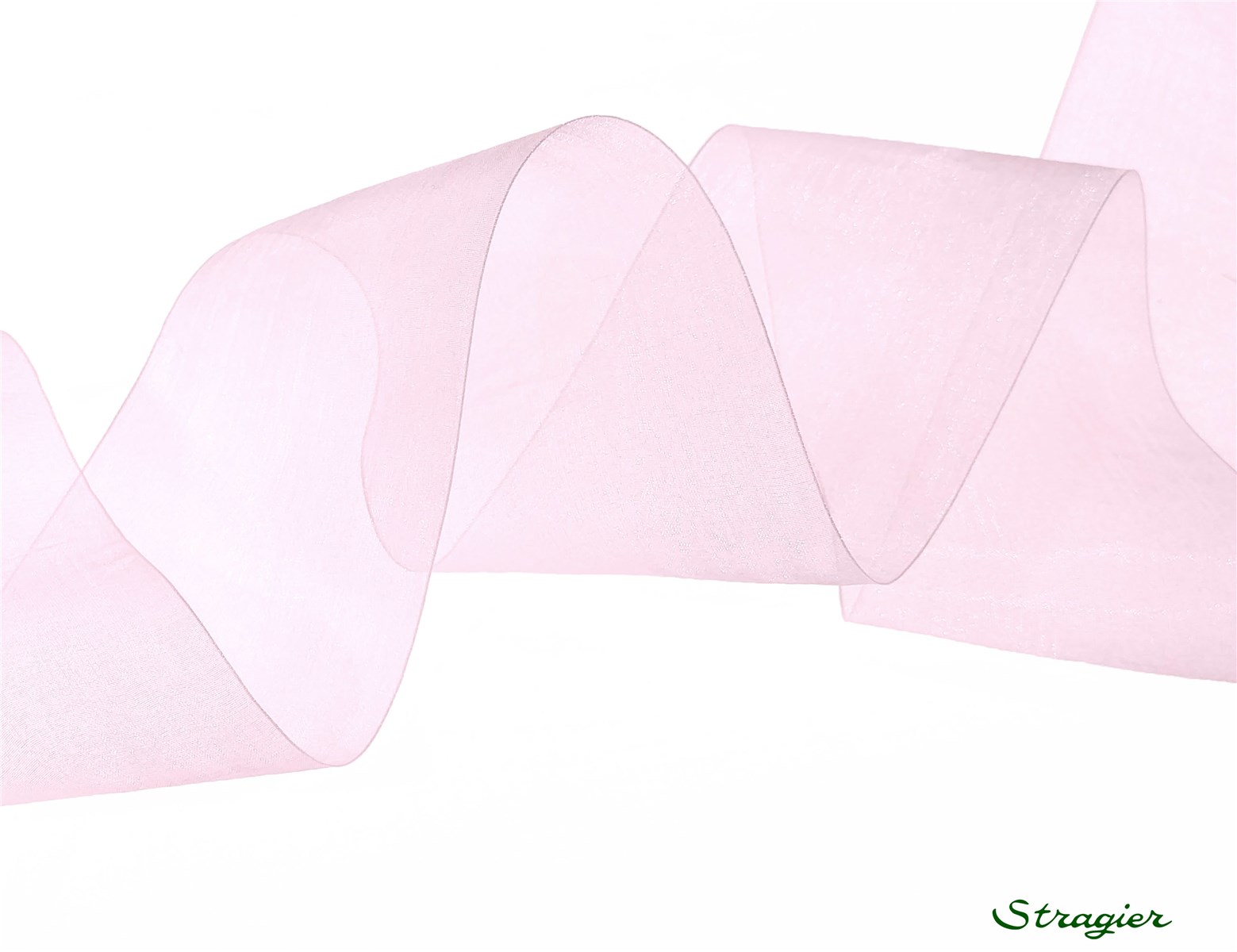 Ruban Mousseline - Uni - Rose Pastel - 66 mm