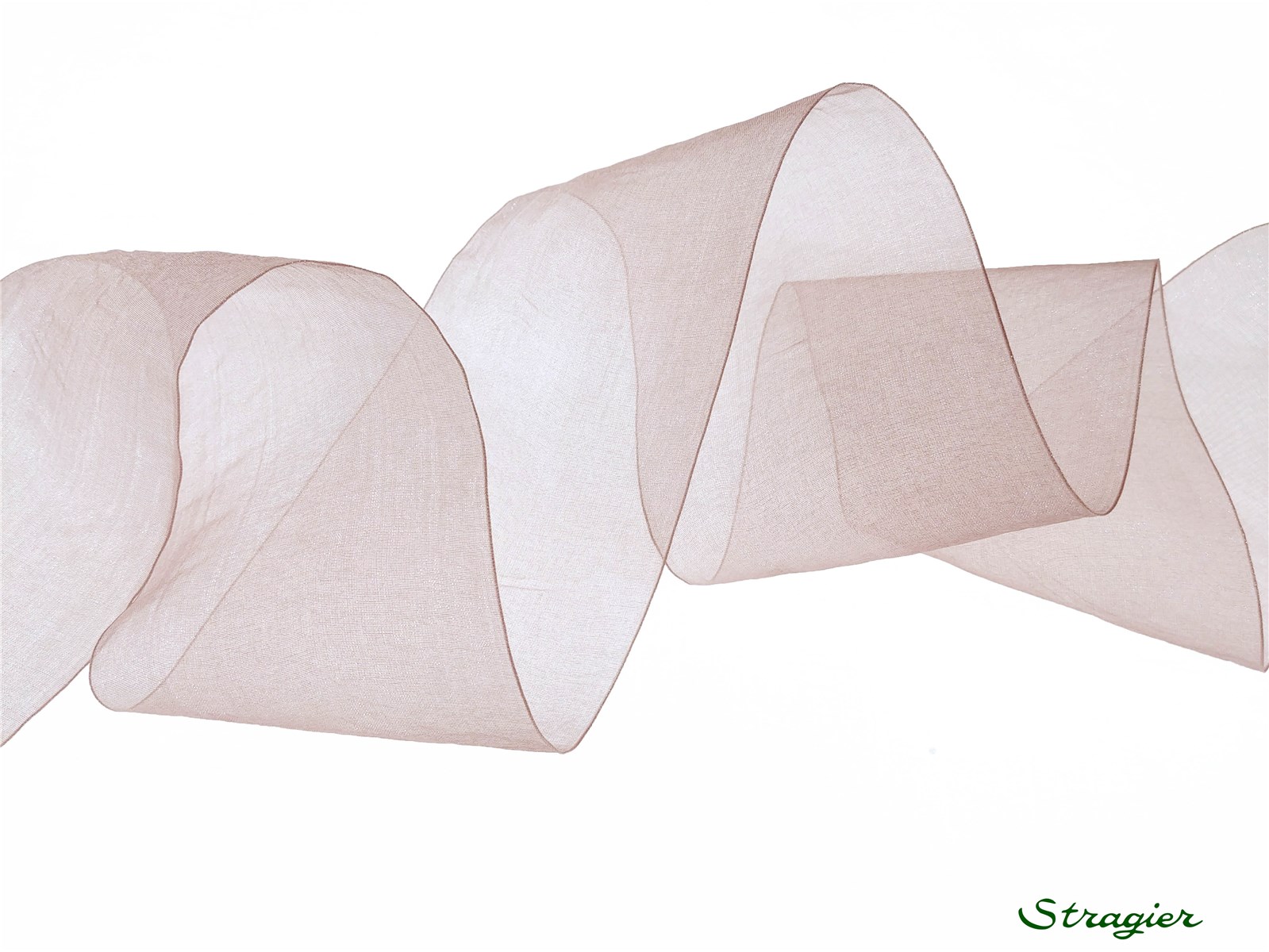 Ruban Mousseline - Uni - Vieux Rose - 66 mm