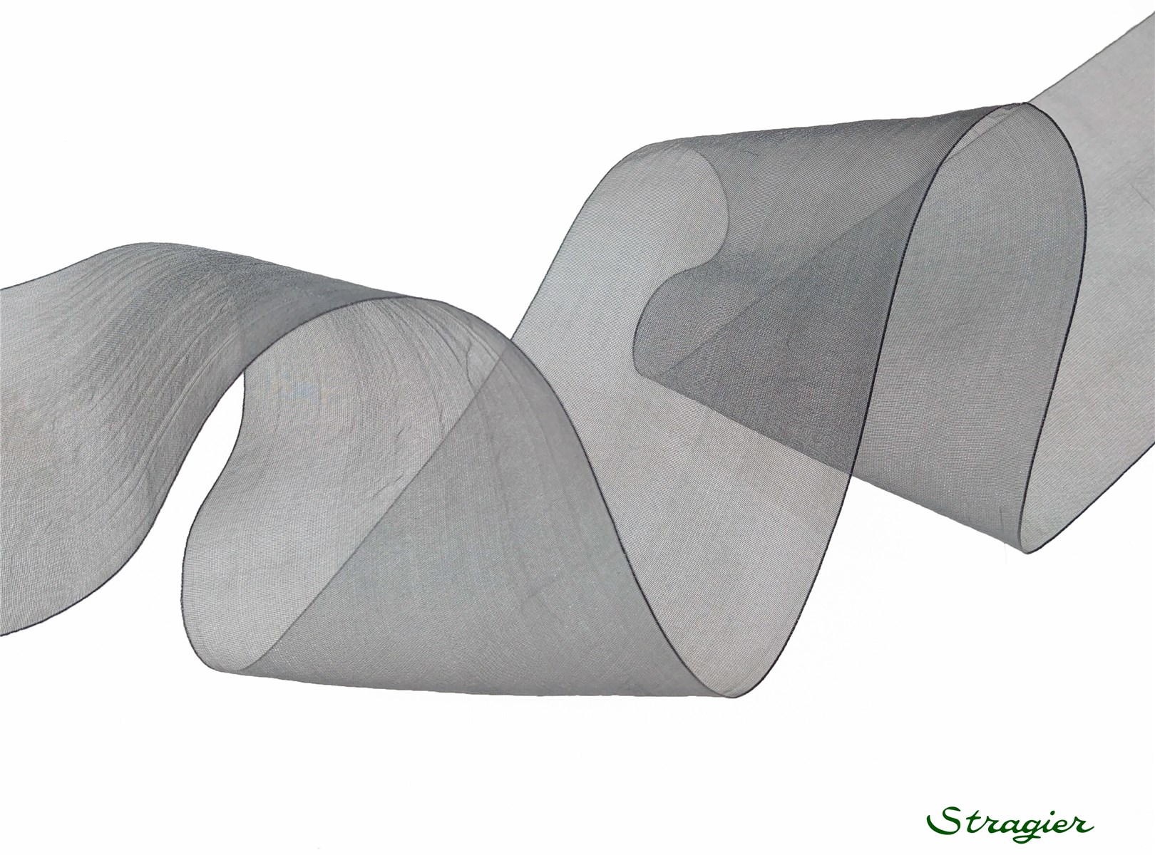 Ruban Mousseline - Uni - Gris Argent - 66 mm