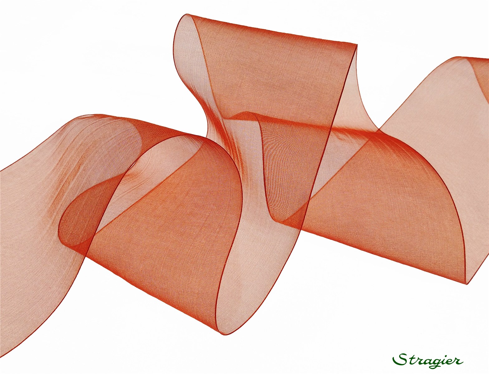 Ruban Mousseline - Uni - Sienne - 66 mm